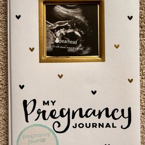 Pearhead White and Gold Pregnancy Journal